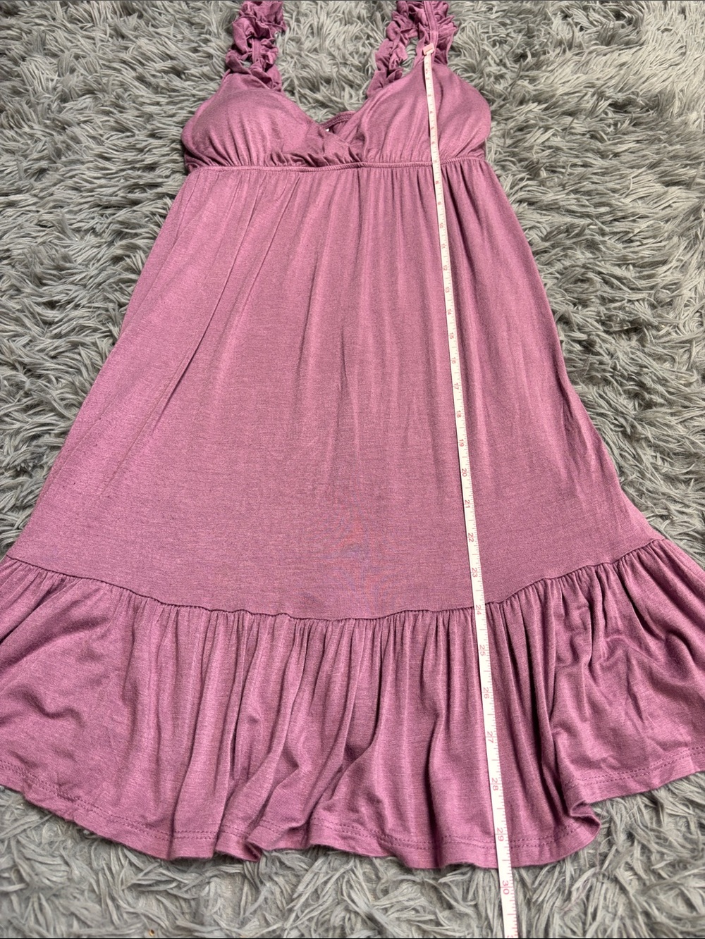 Y2K Ruffle-Shoulder Mini Dress - Picture 11 of 16